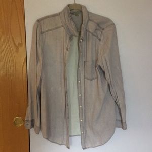 Long sleeve thin button down blouse